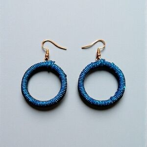 Elegant Blue Hoop Earrings